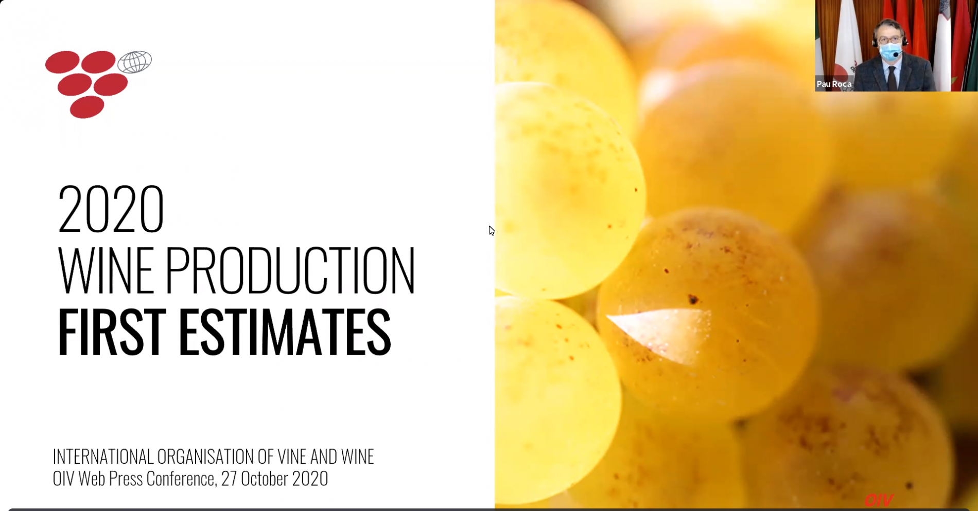 OIV 2020 world wine production first estimates