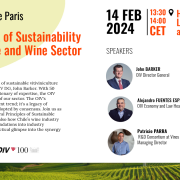 presentation with pseakers for round table sustainability OIV vinexpo