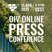 OIV 2025 online April Press Conference poster